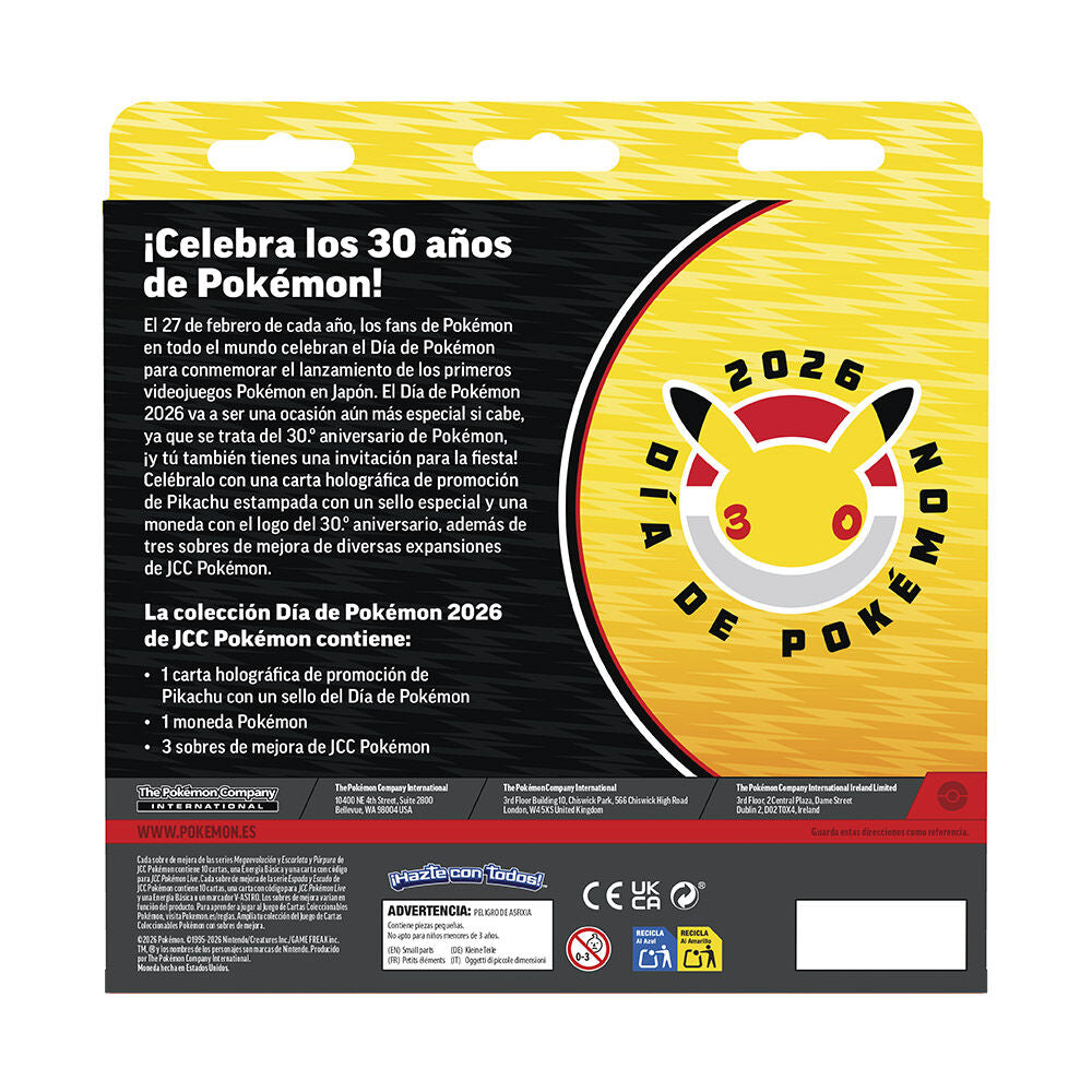 Blíster Pokémon TCG Fuegos Fantasmales con carta de Pikachu, tres sobres y moneda - 2