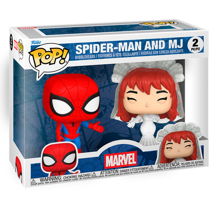 Blíster Funko POP! con figuras de Spider-Man y MJ