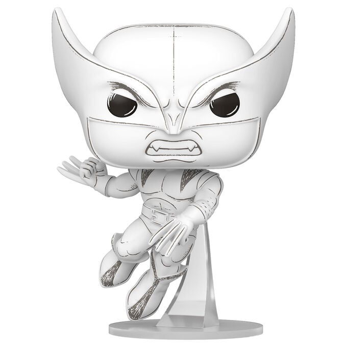Figura Funko POP! de Lobezno Wolverine en vinilo blanco con garras extendidas