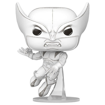 Figura Funko POP! de Lobezno Wolverine en vinilo blanco con garras extendidas