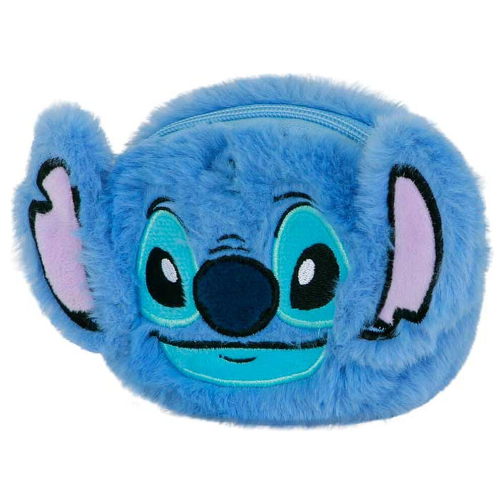 Monedero de peluche azul con rostro de Stitch Disney