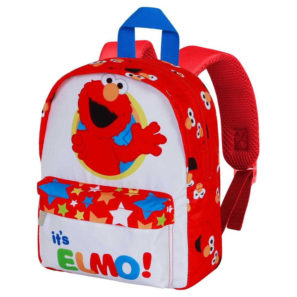 Mochila roja de Elmo de Barrio Sésamo con bolsillo frontal