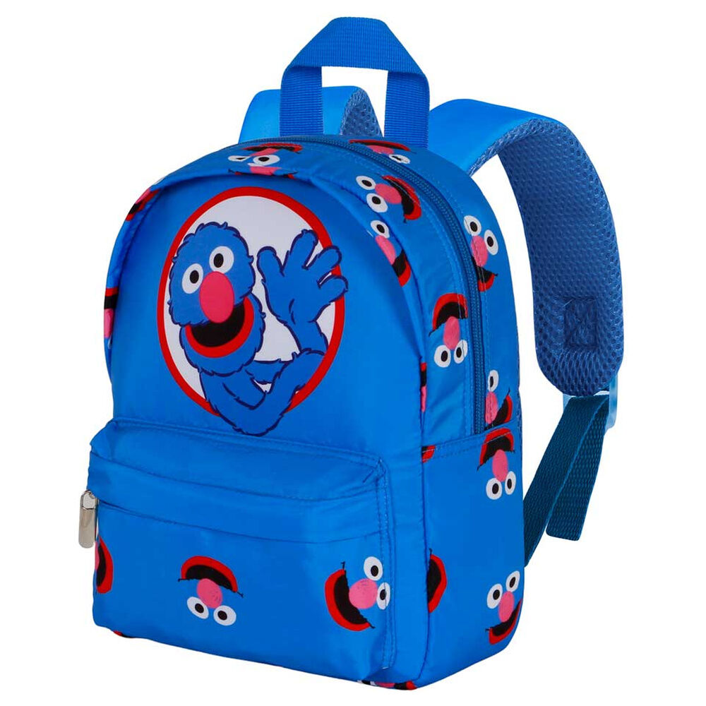 Mochila azul de Coco de Barrio Sésamo con bolsillo frontal