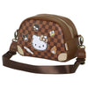 Bolso bandolera marrón de Hello Kitty and Friends con estampado de cuadros