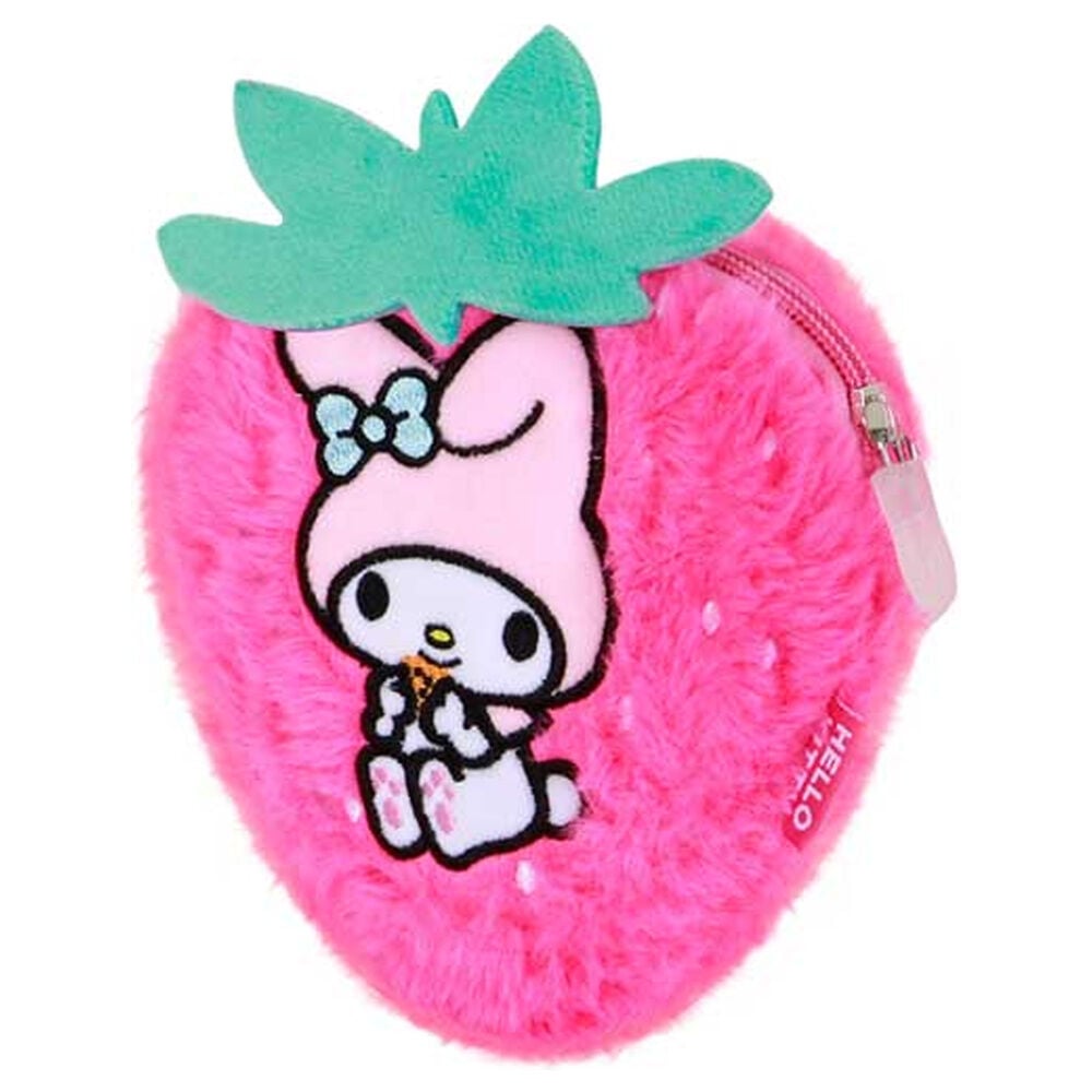 Monedero rosa con forma de fresa y My Melody