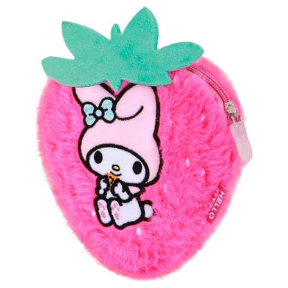 Monedero rosa con forma de fresa y My Melody