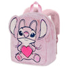 Mochila rosa de peluche de Angel con corazón fucsia de Disney Stitch