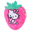 Monedero de peluche rosa con forma de fresa y Hello Kitty