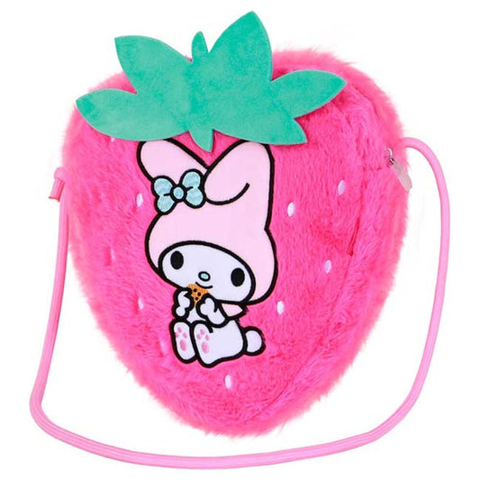 Bolso rosa con forma de fresa y diseño de My Melody