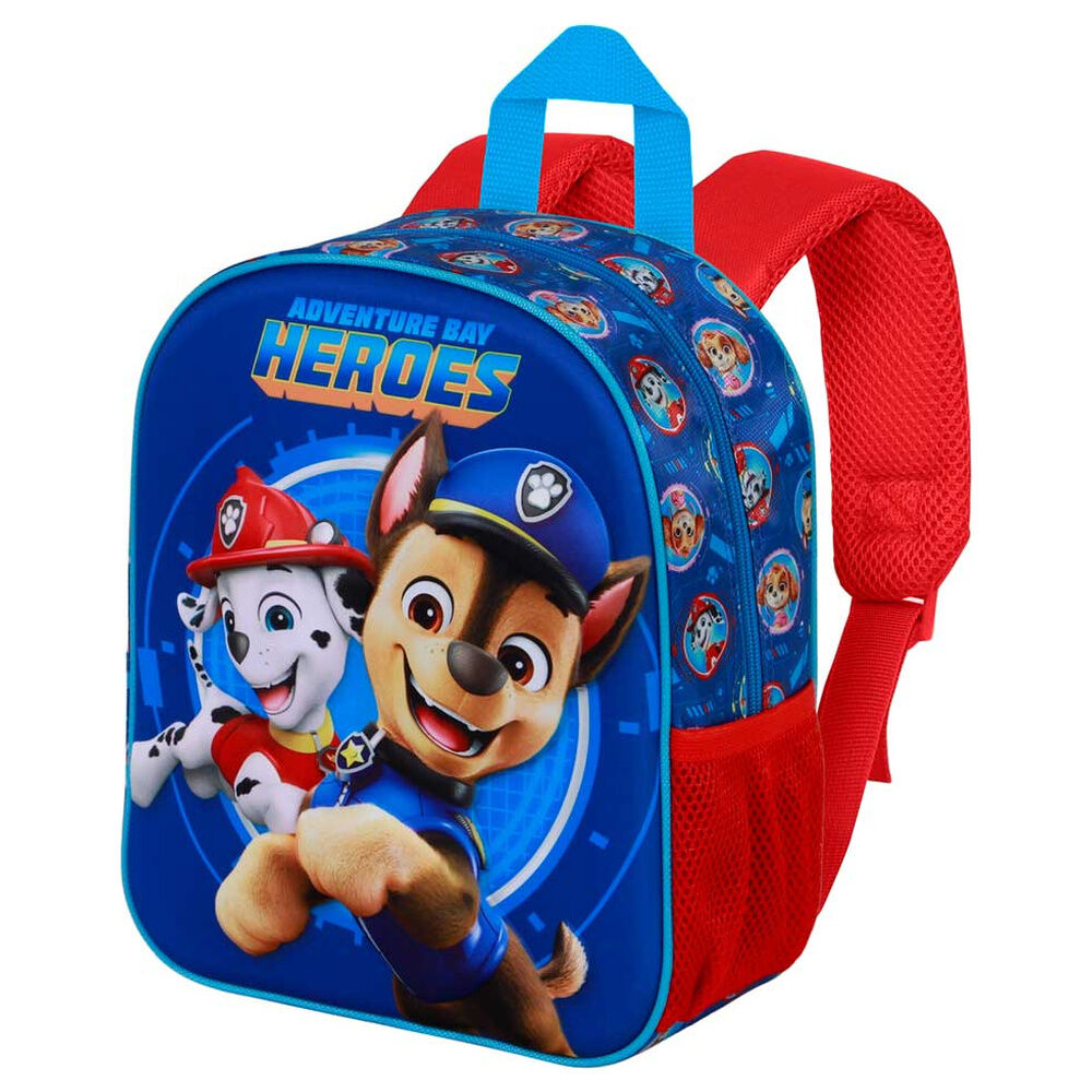 Mochila 3D azul y roja de Paw Patrol con Chase y Marshall