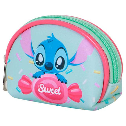 Monedero Candy Stitch Disney azul con caramelo rosa