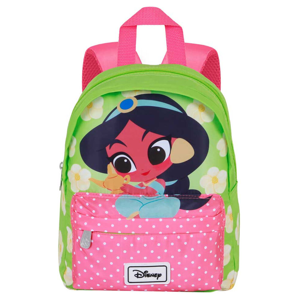 Mochila preescolar de Jasmin Aladdin Disney verde y rosa - 2