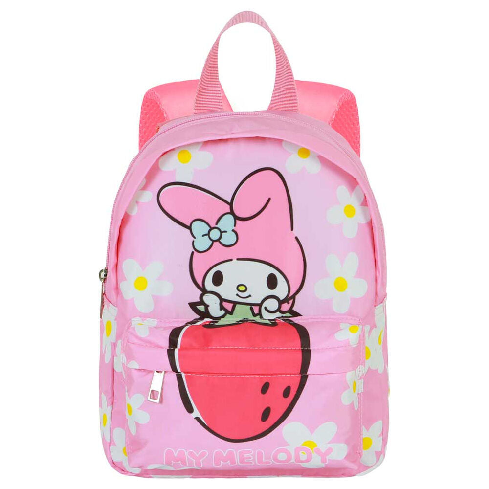 Mochila rosa de My Melody con flores y bolsillo frontal - 2