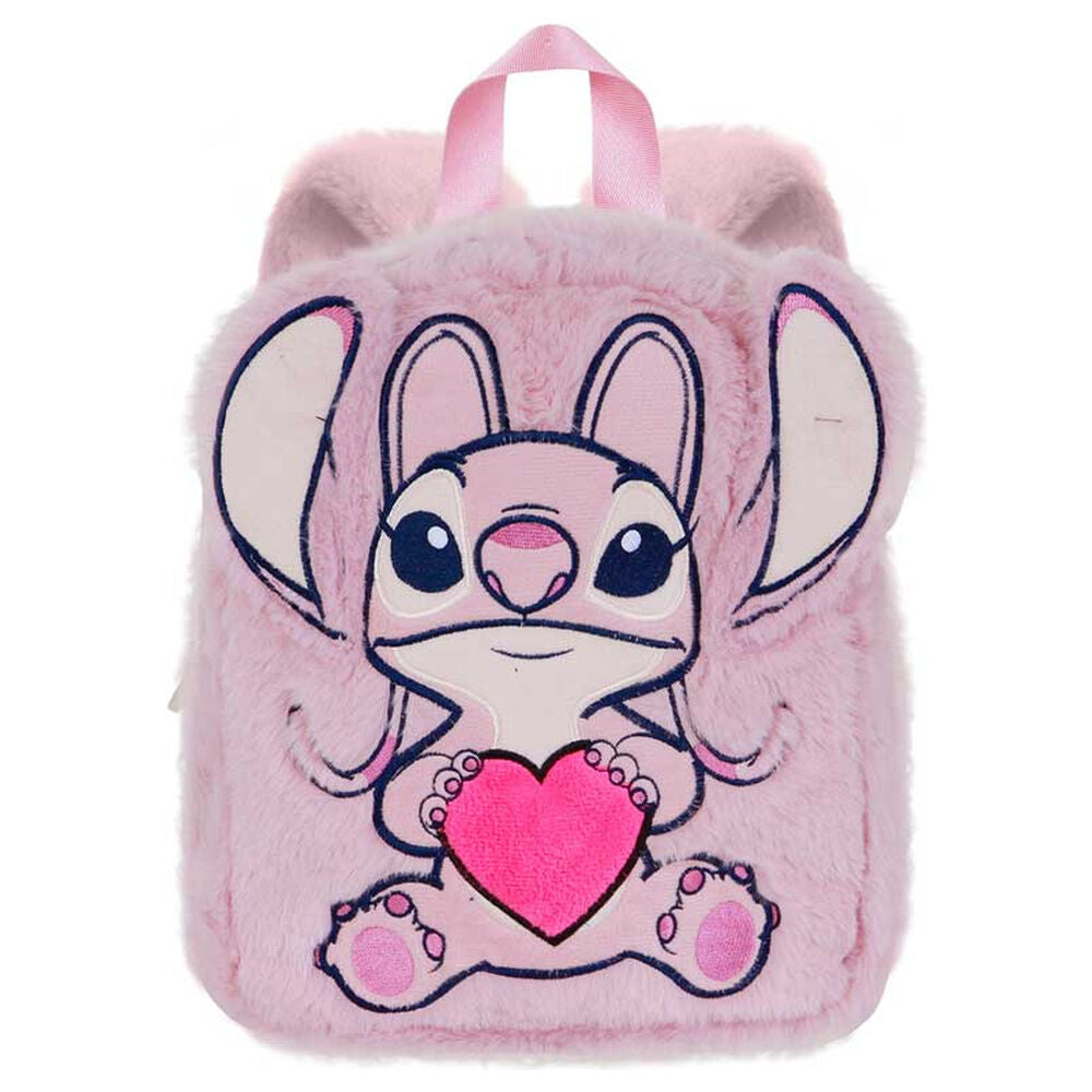 Mochila rosa de peluche de Angel con corazón fucsia de Disney Stitch - 2