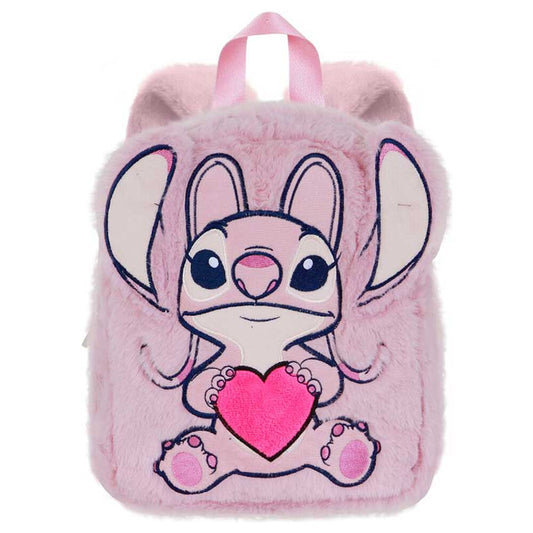 Mochila rosa de peluche de Angel con corazón fucsia de Disney Stitch - 2