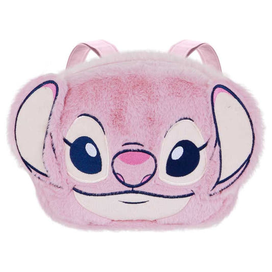 Bolso mochila de peluche rosa con el rostro de Angel de Stitch - 2