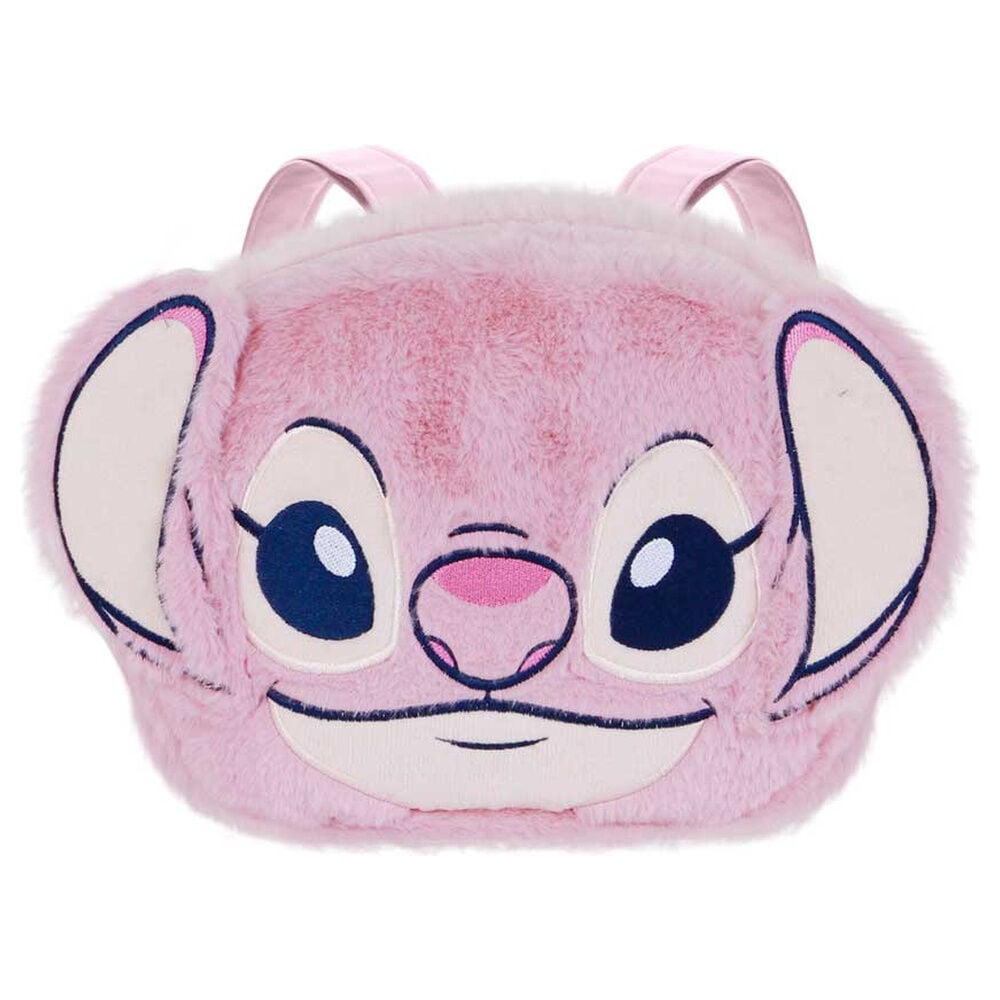 Bolso mochila de peluche rosa con el rostro de Angel de Stitch - 2