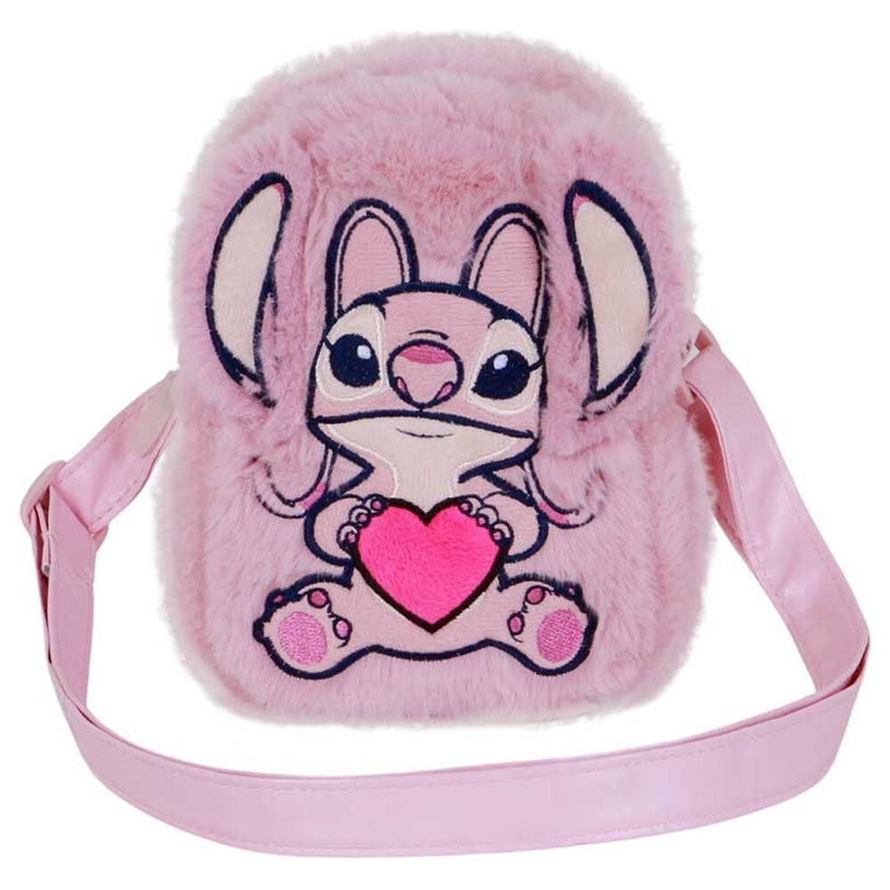 Bolso rosa de peluche Disney Stitch con Angel y corazón - 2