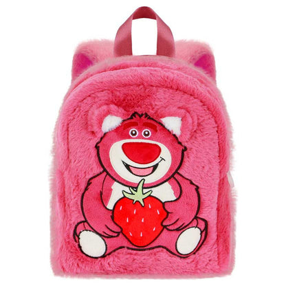 Mochila rosa de peluche de Lotso con una fresa - 2