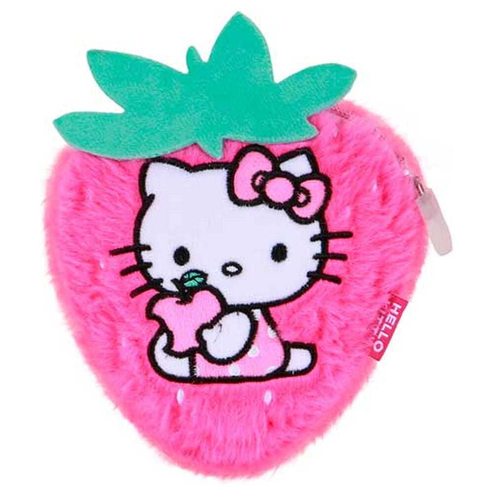 Monedero de peluche rosa con forma de fresa y Hello Kitty - 2