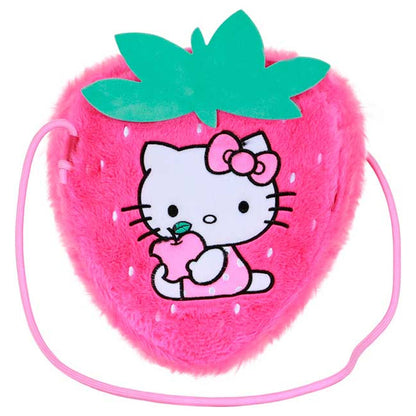 Bolso de peluche rosa con forma de fresa y diseño de Hello Kitty - 2