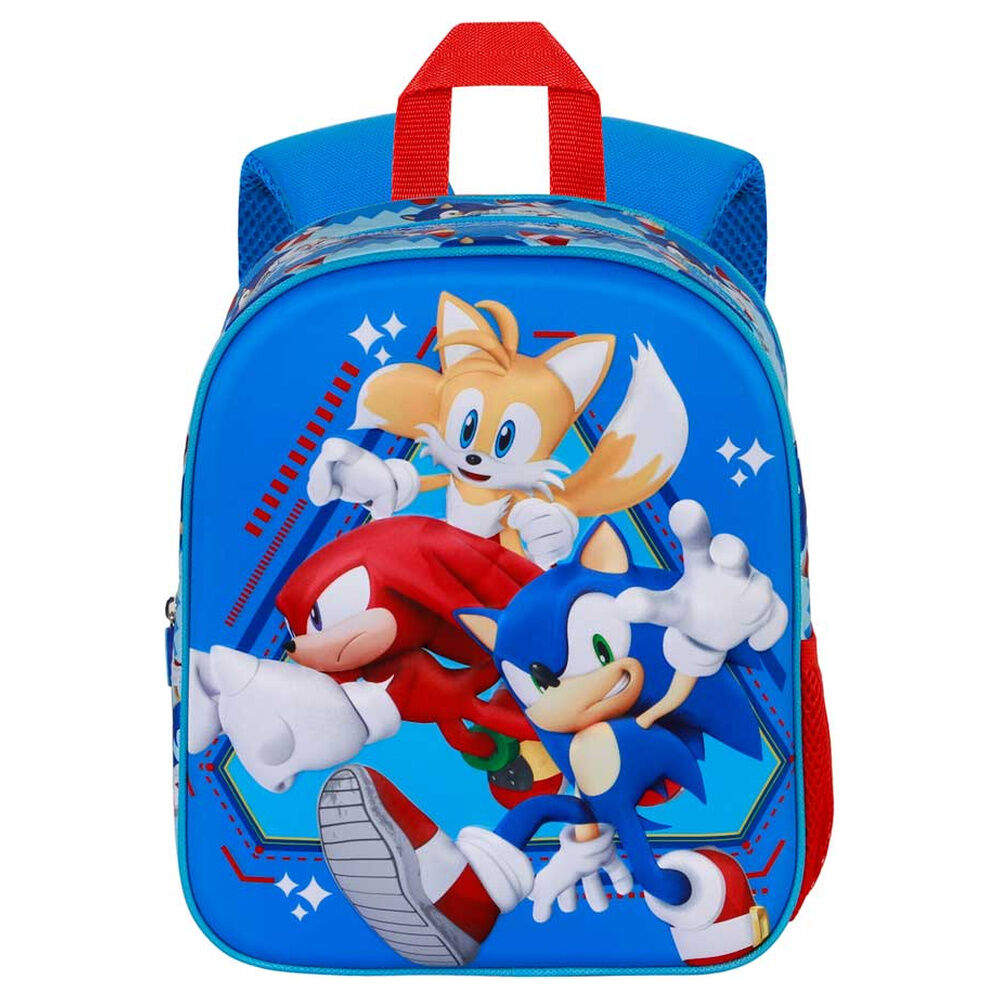 Mochila 3D azul de Sonic the Hedgehog con Sonic, Tails y Knuckles - 2