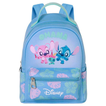 Mochila azul de Stitch y Angel de Disney con estampado floral - 2