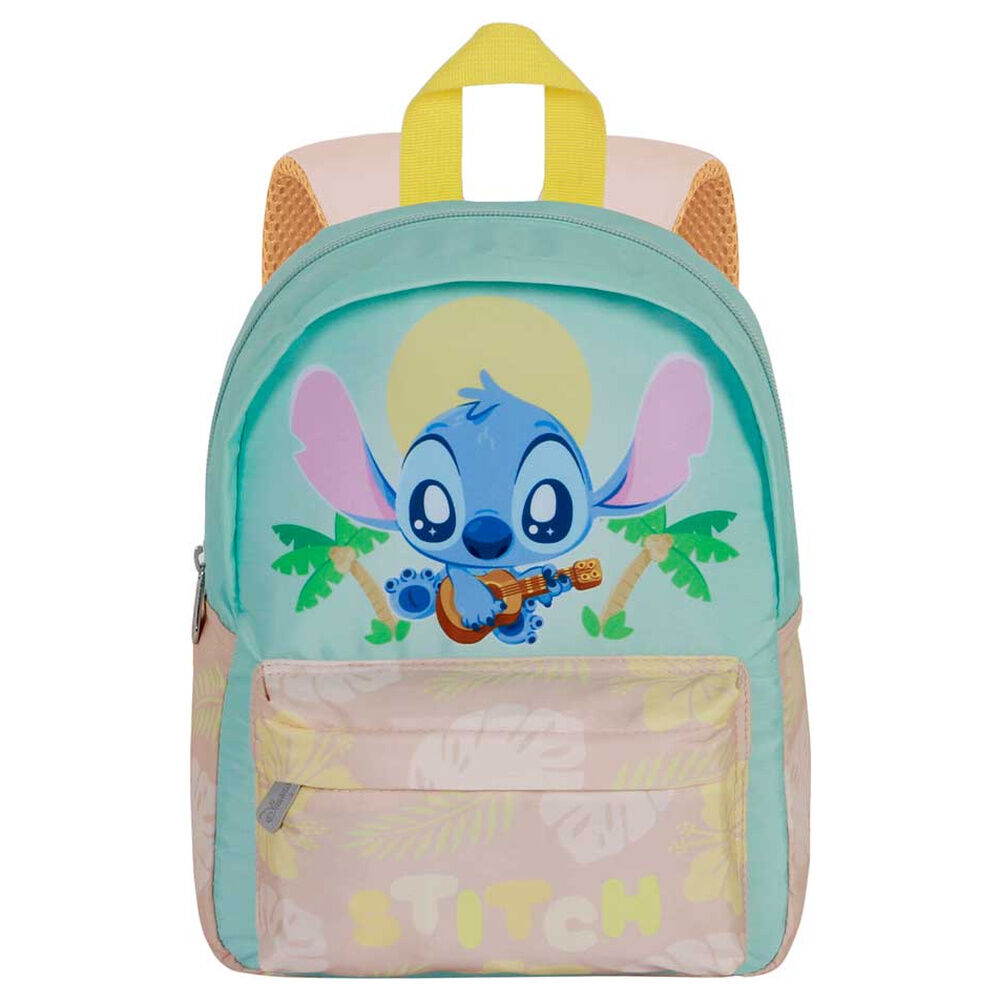Mochila Stitch Disney turquesa con estampado tropical y bolsillo frontal - 2