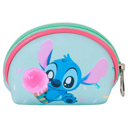 Monedero Candy Stitch Disney azul con caramelo rosa - 3