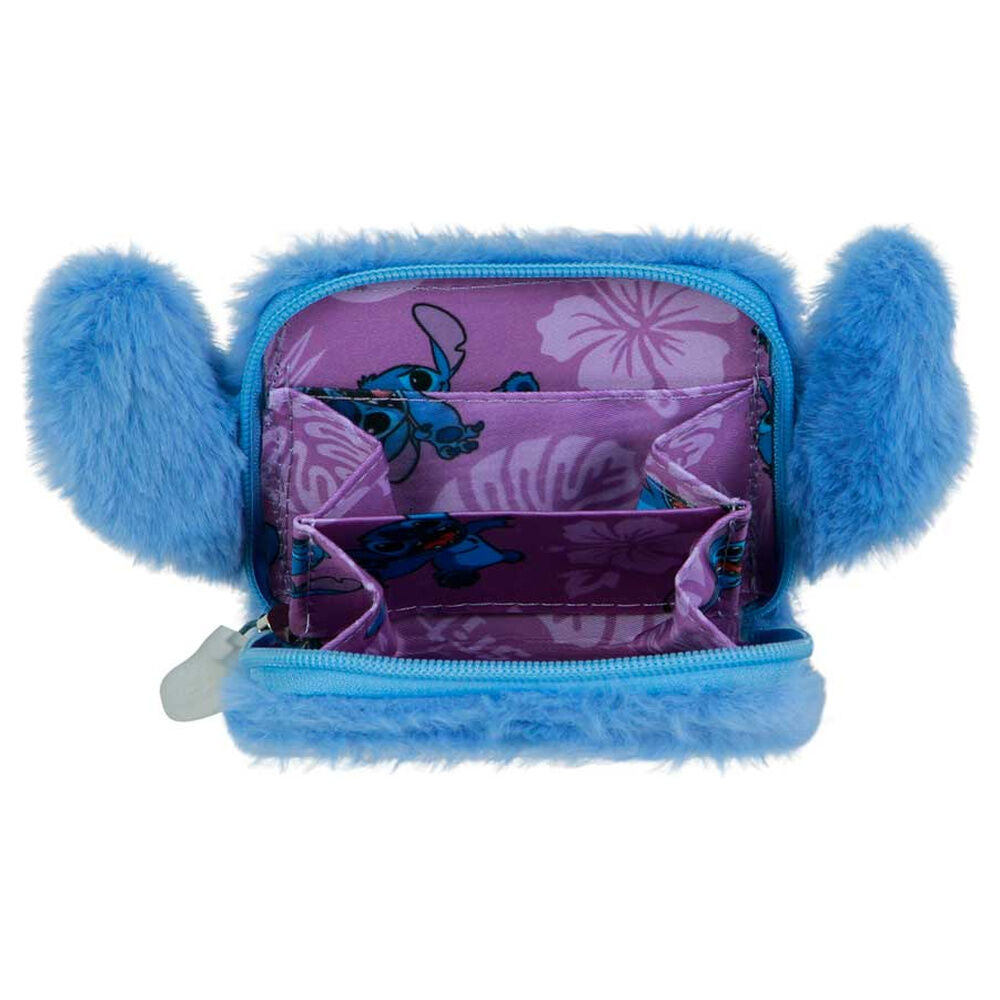 Monedero de peluche azul con el rostro de Stitch Disney - 4
