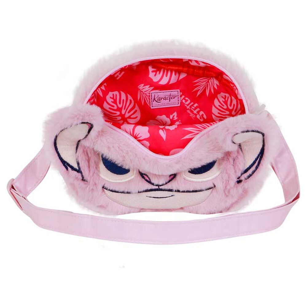 Bolso de peluche rosa de Angel Stitch Disney con correa - 4