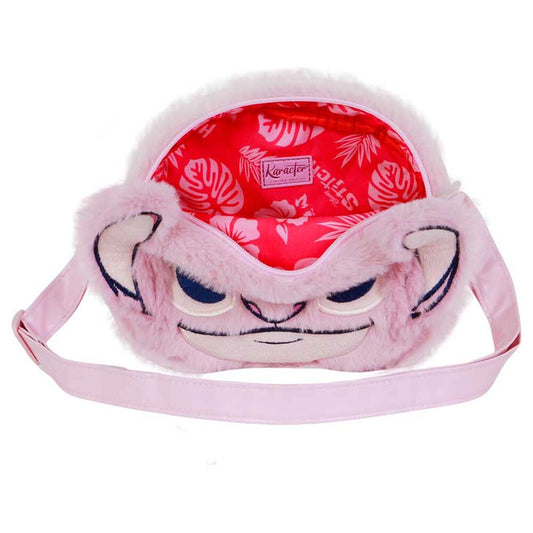 Bolso de peluche rosa de Angel Stitch Disney con correa - 4
