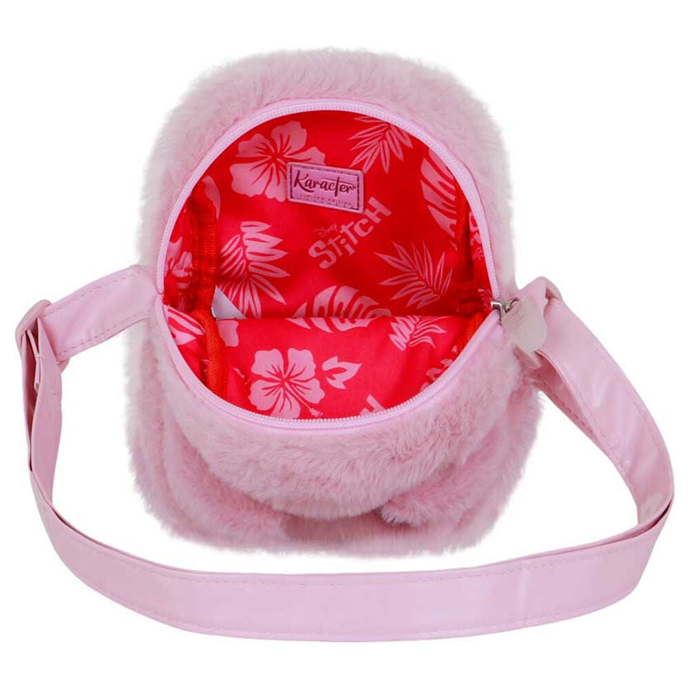 Bolso rosa de peluche Disney Stitch con Angel y corazón - 4