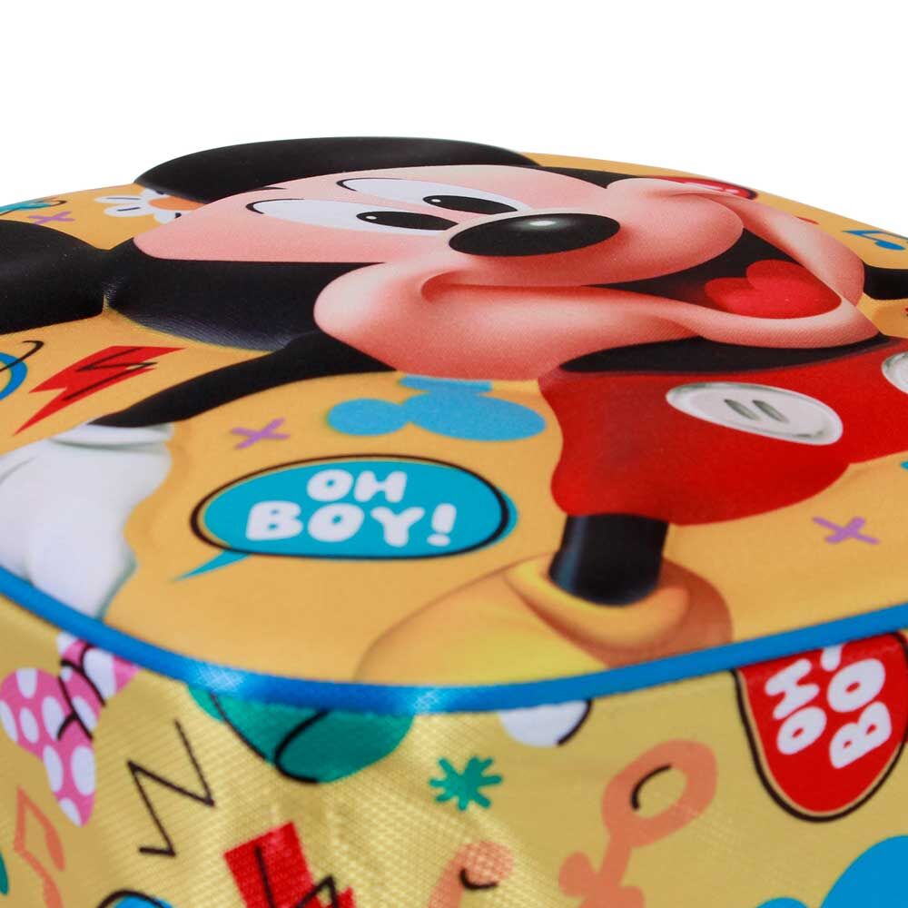 Mochila 3D de Mickey Disney amarilla con detalles rojos y azules - 4