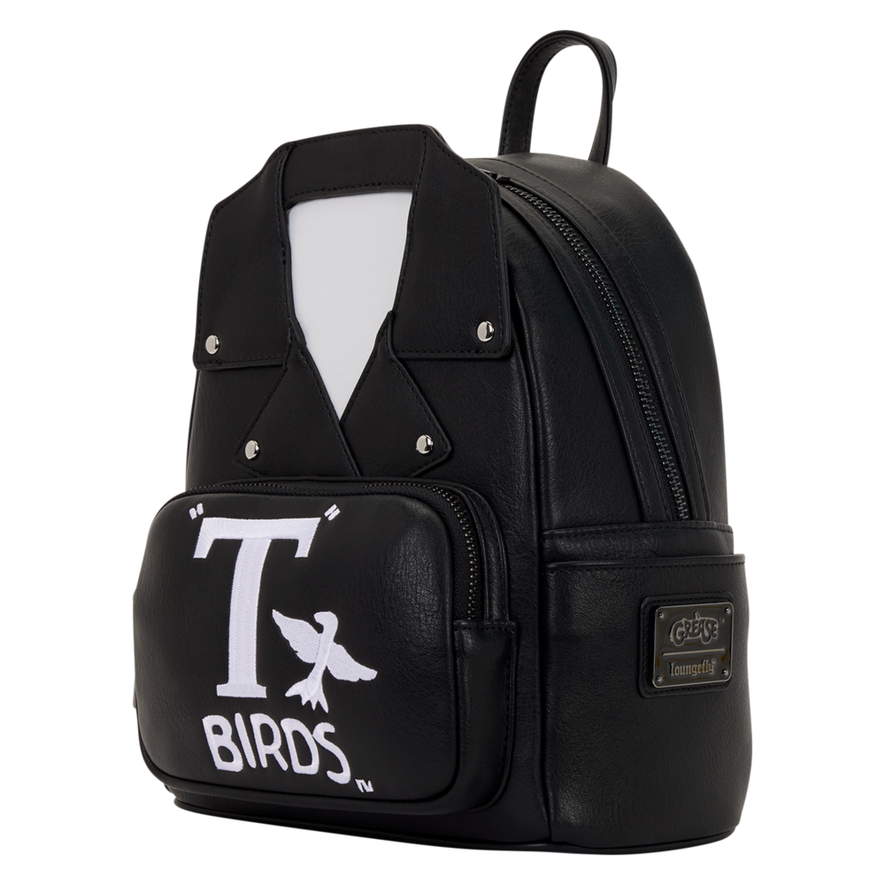 Mochila negra T-Birds de Grease Loungefly con logo blanco - 2