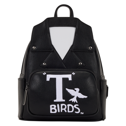 Mochila negra T-Birds de Grease Loungefly con logo blanco