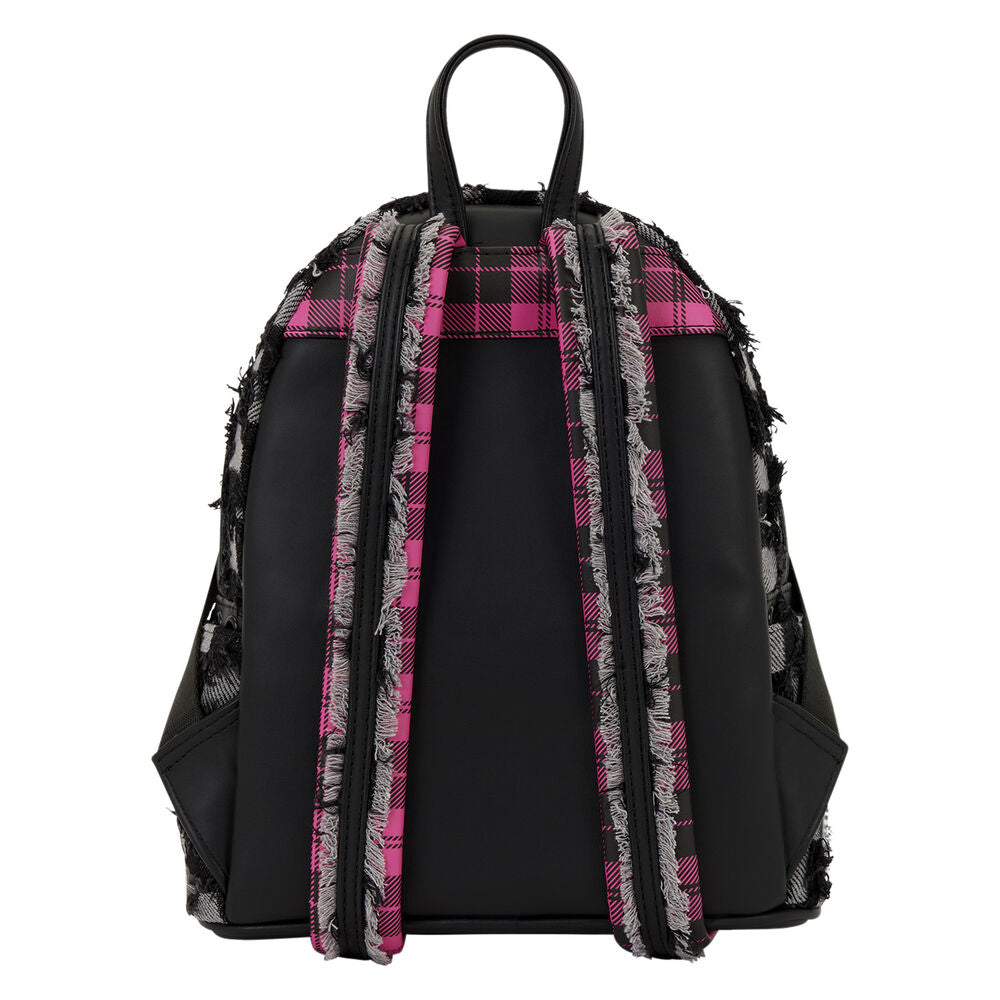 Mochila Loungefly de Avril Lavigne con calavera, corazón rosa y estampado de cuadros - 4