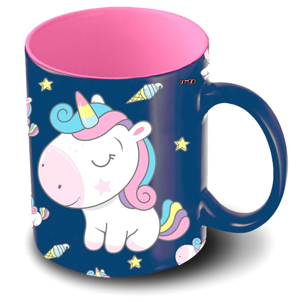 Taza Sweety Oh My Pop! de cerámica azul con unicornio