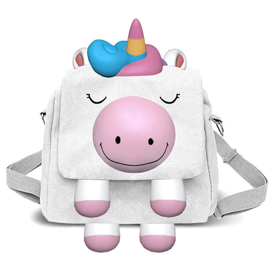 Bolso mochila Sweety de Oh My Pop! con diseño de unicornio blanco y rosa