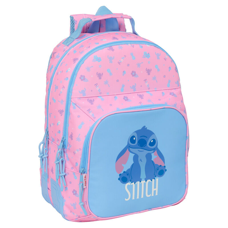 Mochila rosa y azul Disney Stitch de 42 cm