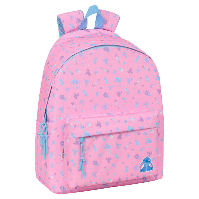 Mochila rosa de Stitch Disney SAFTA con bolsillo frontal