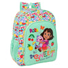 Mochila verde menta de Dora la Exploradora con estampado de frutas