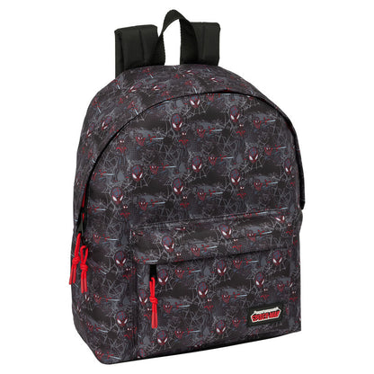 Mochila negra de Miles Morales Spider-Man Marvel con estampado de telarañas