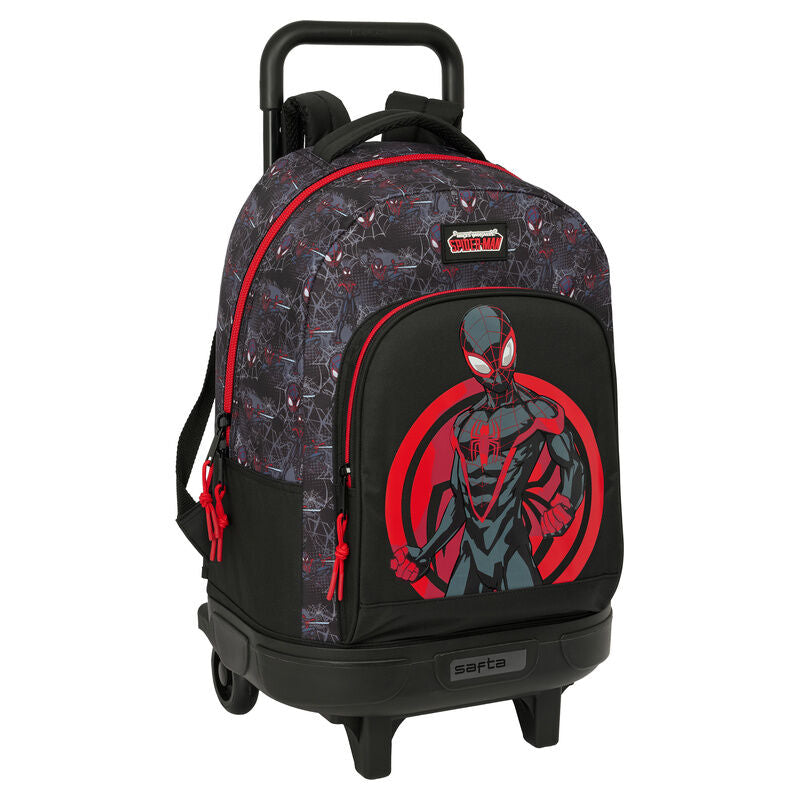 Trolley escolar Spider-Man Miles Morales negro y rojo de 45 cm