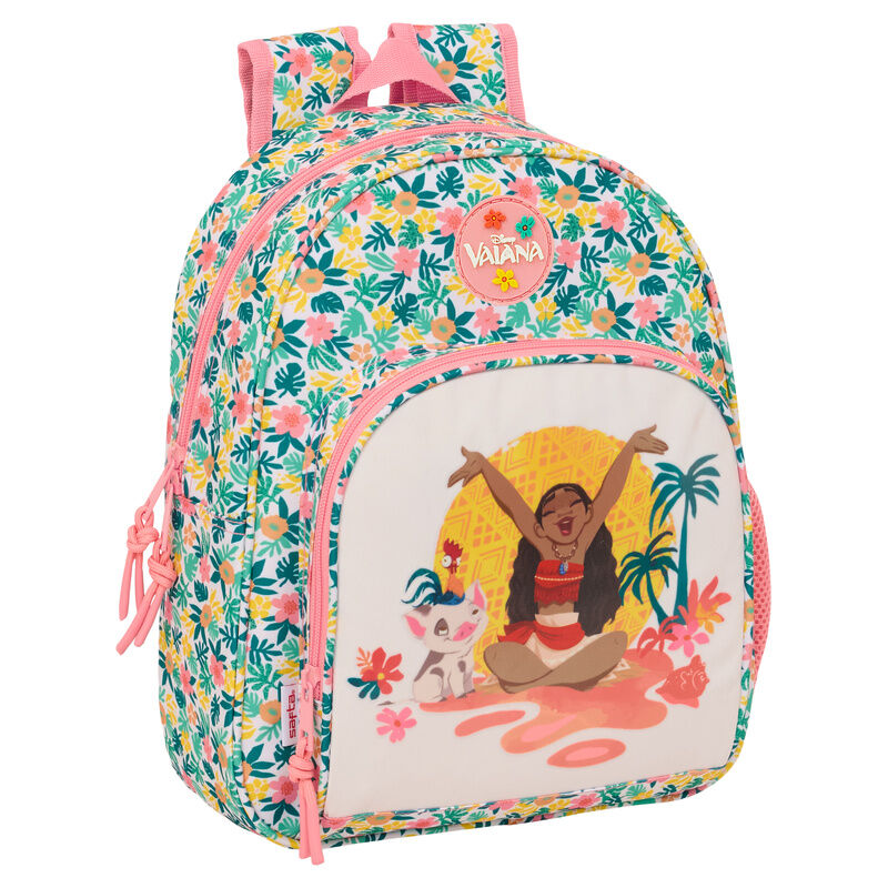 Mochila escolar de Vaiana Disney con estampado tropical