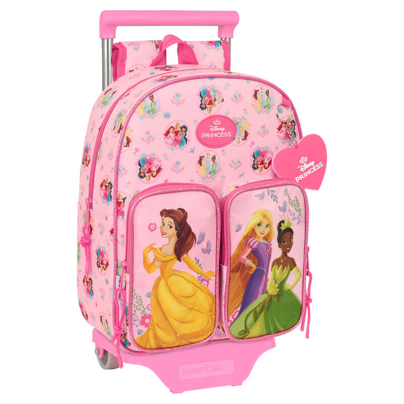 Trolley rosa de Princesas Disney con mochila extraíble y bolsillos frontales
