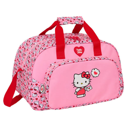 Bolsa de deporte rosa de Hello Kitty con bolsillo frontal y bandolera