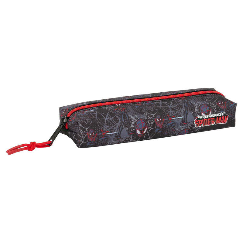 Portatodo negro de Miles Morales Spider-Man con cremallera roja