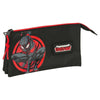 Portatodo triple negro de Miles Morales Spider-Man con detalles rojos