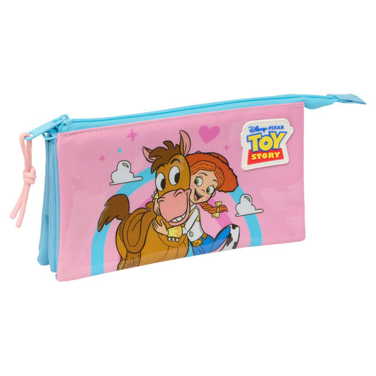 Portatodo triple rosa de Jessie Toy Story con tres compartimentos